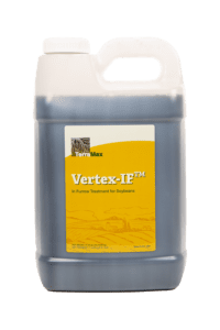 Vertex-IF for soybeans, a liquid in-furrow inoculant.