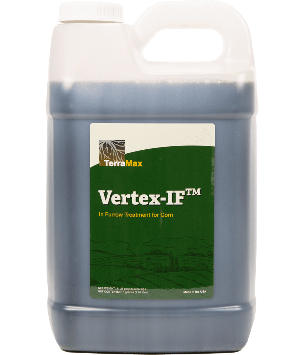 Vertix-IF in-furrow liquid corn inoculant for crops.